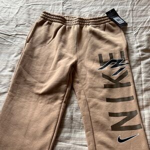 Nike Kids Tan Joggers with Logo